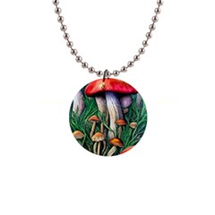 Forest Fairycore Mushroom Foraging Craft 1  Button Necklace by GardenOfOphir