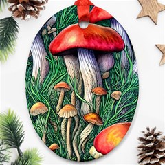 Forest Fairycore Mushroom Foraging Craft Oval Ornament (two Sides) by GardenOfOphir