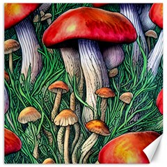 Forest Fairycore Mushroom Foraging Craft Canvas 16  X 16  by GardenOfOphir