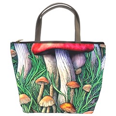 Forest Fairycore Mushroom Foraging Craft Bucket Bag by GardenOfOphir