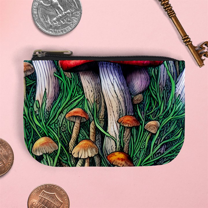 Forest Fairycore Mushroom Foraging Craft Mini Coin Purse