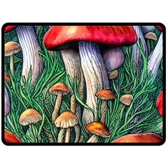 Forest Fairycore Mushroom Foraging Craft One Side Fleece Blanket (large) by GardenOfOphir