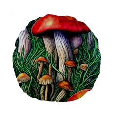 Forest Fairycore Mushroom Foraging Craft Standard 15  Premium Round Cushions by GardenOfOphir