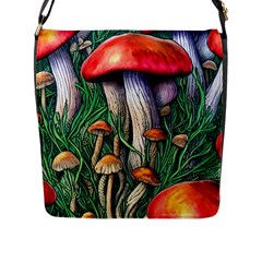 Forest Fairycore Mushroom Foraging Craft Flap Closure Messenger Bag (l) by GardenOfOphir