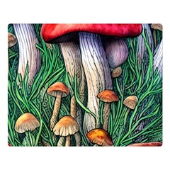 Forest Fairycore Mushroom Foraging Craft Premium Plush Fleece Blanket (large) by GardenOfOphir