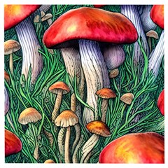 Forest Fairycore Mushroom Foraging Craft Wooden Puzzle Square by GardenOfOphir