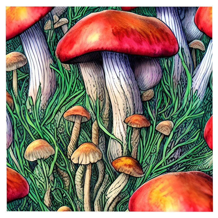 Forest Fairycore Mushroom Foraging Craft Wooden Puzzle Square