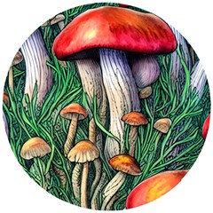 Forest Fairycore Mushroom Foraging Craft Wooden Puzzle Round by GardenOfOphir