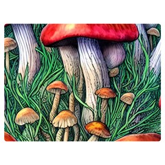 Forest Fairycore Mushroom Foraging Craft One Side Premium Plush Fleece Blanket (extra Small) by GardenOfOphir