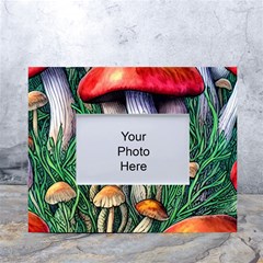 Forest Fairycore Mushroom Foraging Craft White Tabletop Photo Frame 4 x6  by GardenOfOphir