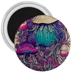 Natural Forest Fairy Mushroom Foraging 3  Magnets by GardenOfOphir