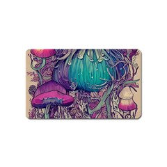 Natural Forest Fairy Mushroom Foraging Magnet (name Card) by GardenOfOphir