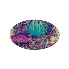 Natural Forest Fairy Mushroom Foraging Sticker Oval (10 Pack) by GardenOfOphir