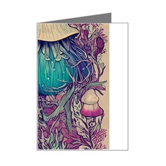 Natural Forest Fairy Mushroom Foraging Mini Greeting Card