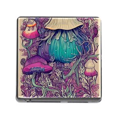 Natural Forest Fairy Mushroom Foraging Memory Card Reader (square 5 Slot) by GardenOfOphir