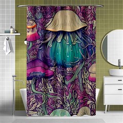 Natural Forest Fairy Mushroom Foraging Shower Curtain 48  X 72  (small)  by GardenOfOphir