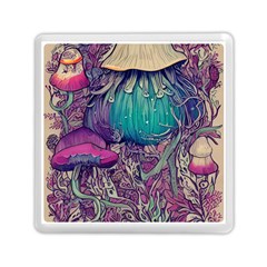 Natural Forest Fairy Mushroom Foraging Memory Card Reader (square) by GardenOfOphir