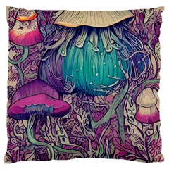 Natural Forest Fairy Mushroom Foraging Large Cushion Case (two Sides) by GardenOfOphir