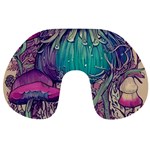 Natural Forest Fairy Mushroom Foraging Travel Neck Pillow Back