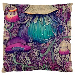 Natural Forest Fairy Mushroom Foraging Large Premium Plush Fleece Cushion Case (one Side) by GardenOfOphir