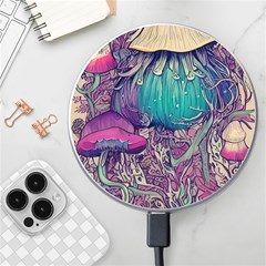 Natural Forest Fairy Mushroom Foraging Wireless Fast Charger(white) by GardenOfOphir