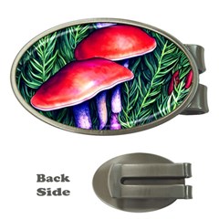 Vintage Flowery Garden Nature Mushroom Money Clips (oval)  by GardenOfOphir