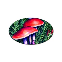 Vintage Flowery Garden Nature Mushroom Sticker (oval) by GardenOfOphir