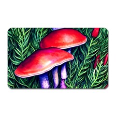 Vintage Flowery Garden Nature Mushroom Magnet (rectangular) by GardenOfOphir