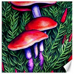 Vintage Flowery Garden Nature Mushroom Canvas 16  X 16  by GardenOfOphir