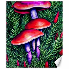 Vintage Flowery Garden Nature Mushroom Canvas 20  X 24  by GardenOfOphir