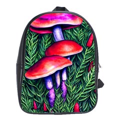 Vintage Flowery Garden Nature Mushroom School Bag (large) by GardenOfOphir