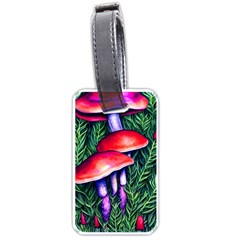 Vintage Flowery Garden Nature Mushroom Luggage Tag (one Side) by GardenOfOphir