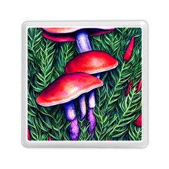 Vintage Flowery Garden Nature Mushroom Memory Card Reader (square) by GardenOfOphir