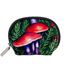 Vintage Flowery Garden Nature Mushroom Accessory Pouch (small) by GardenOfOphir