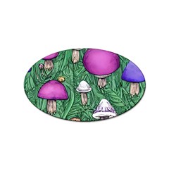 Woodsy Pottery Forest Mushroom Foraging Sticker Oval (100 Pack) by GardenOfOphir