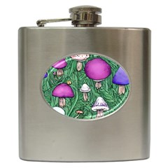 Woodsy Pottery Forest Mushroom Foraging Hip Flask (6 Oz) by GardenOfOphir