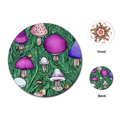 Woodsy Pottery Forest Mushroom Foraging Playing Cards Single Design (round) by GardenOfOphir