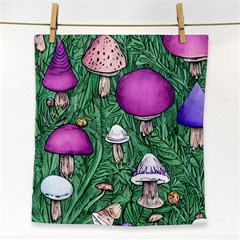 Woodsy Pottery Forest Mushroom Foraging Face Towel by GardenOfOphir