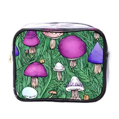 Woodsy Pottery Forest Mushroom Foraging Mini Toiletries Bag (one Side) by GardenOfOphir