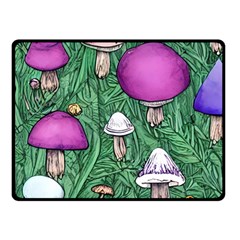 Woodsy Pottery Forest Mushroom Foraging One Side Fleece Blanket (small) by GardenOfOphir