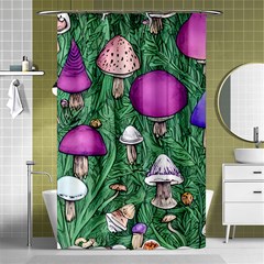 Woodsy Pottery Forest Mushroom Foraging Shower Curtain 48  X 72  (small)  by GardenOfOphir