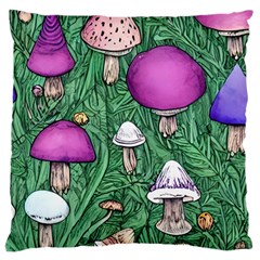 Woodsy Pottery Forest Mushroom Foraging Large Cushion Case (two Sides) by GardenOfOphir