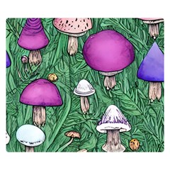 Woodsy Pottery Forest Mushroom Foraging Premium Plush Fleece Blanket (small) by GardenOfOphir