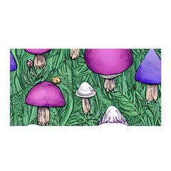 Woodsy Pottery Forest Mushroom Foraging Satin Wrap 35  X 70  by GardenOfOphir