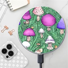 Woodsy Pottery Forest Mushroom Foraging Wireless Fast Charger(white) by GardenOfOphir