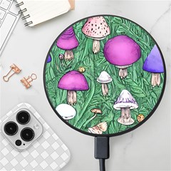 Woodsy Pottery Forest Mushroom Foraging Wireless Fast Charger(black)