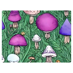 Woodsy Pottery Forest Mushroom Foraging One Side Premium Plush Fleece Blanket (extra Small)