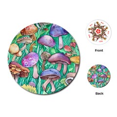 Forestcore Fantasy Farmcore Mushroom Foraging Playing Cards Single Design (round) by GardenOfOphir