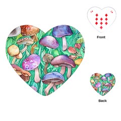 Forestcore Fantasy Farmcore Mushroom Foraging Playing Cards Single Design (heart) by GardenOfOphir