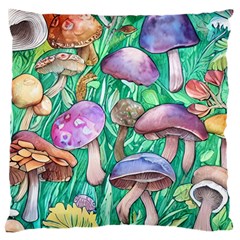 Forestcore Fantasy Farmcore Mushroom Foraging Large Cushion Case (one Side) by GardenOfOphir